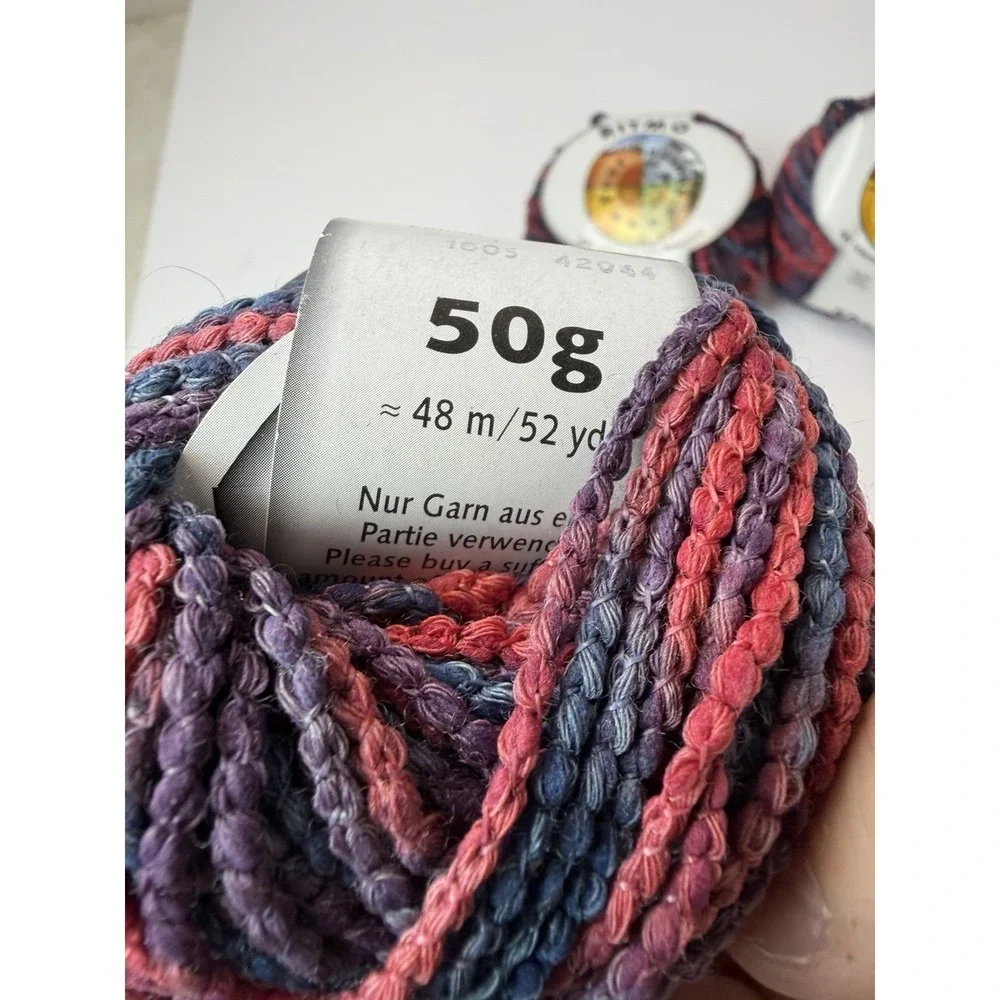 Four Seasons Yarn Lot Of 4 Wool Nylon Blend Blue Purple Red 50g Each